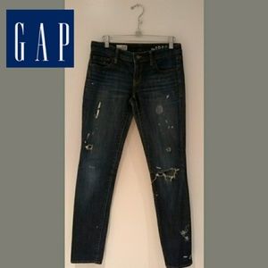 Paint Splatter Distressed GAP Skinny Jeans